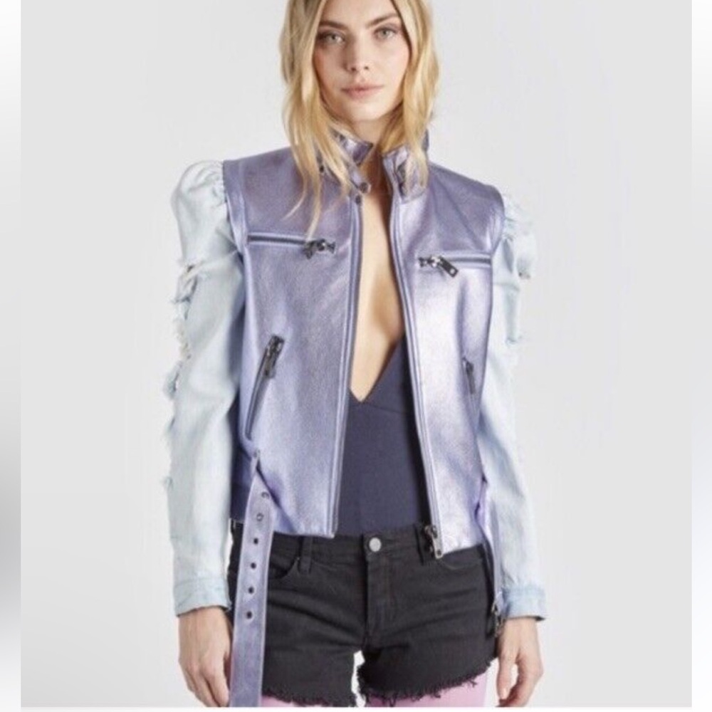 Jocelyn Leather and Denim Jacket- NWT size XS